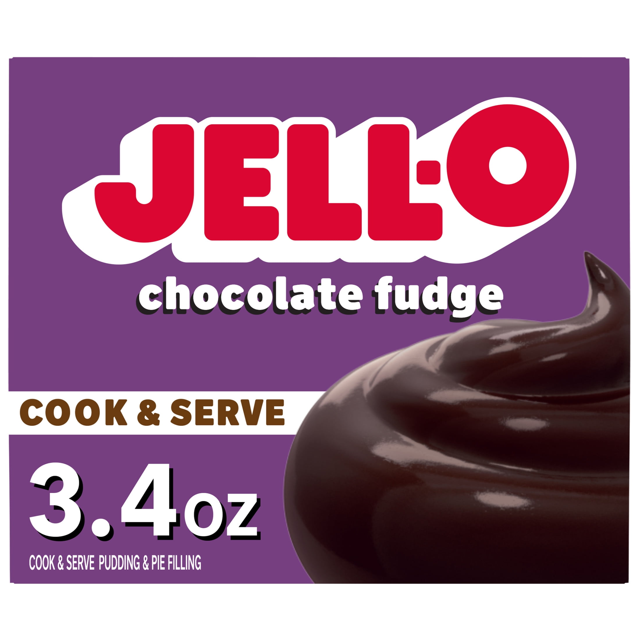Jell-O Chocolate Fudge Pudding & Pie Filling Mix, 3.4 oz Box