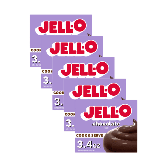 Jell-O Cook & Serve Chocolate Pudding , 3.4 OZ (Pack of 5)