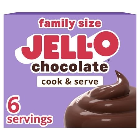 Jell-O Cook & Serve Chocolate Flavor Pudding & Pie Filling Mix, Family Size, 5 oz Box