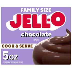 Jell-O Cook & Serve Chocolate Flavor Pudding & Pie Filling Mix, Family Size, 5 oz Box