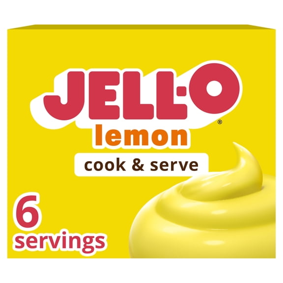 Jell-O Cook & Serve Lemon Naturally Flavored Pudding & Pie Filling Mix, 2.9 oz Box