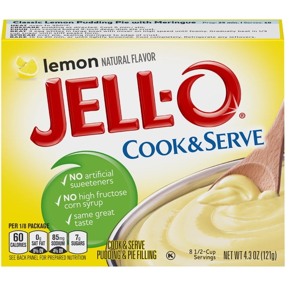 Jell-O Cook & Serve Lemon Pudding & Pie Filling 4.3 oz Packs (Pack of 6)