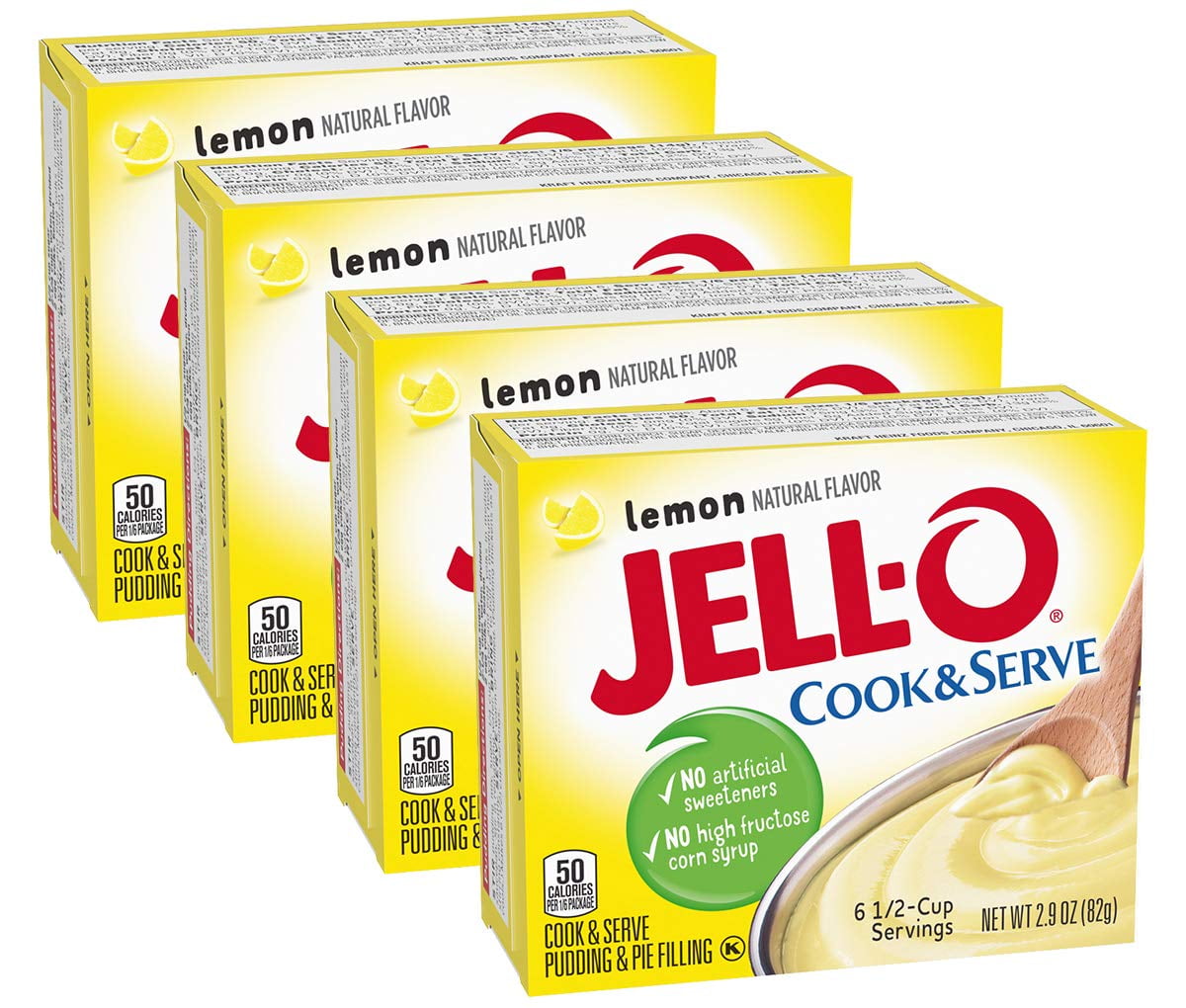 JellO, Cook & Serve, Pudding & Pie Filling, Lemon,2.9 Ounce (Pack Of 4