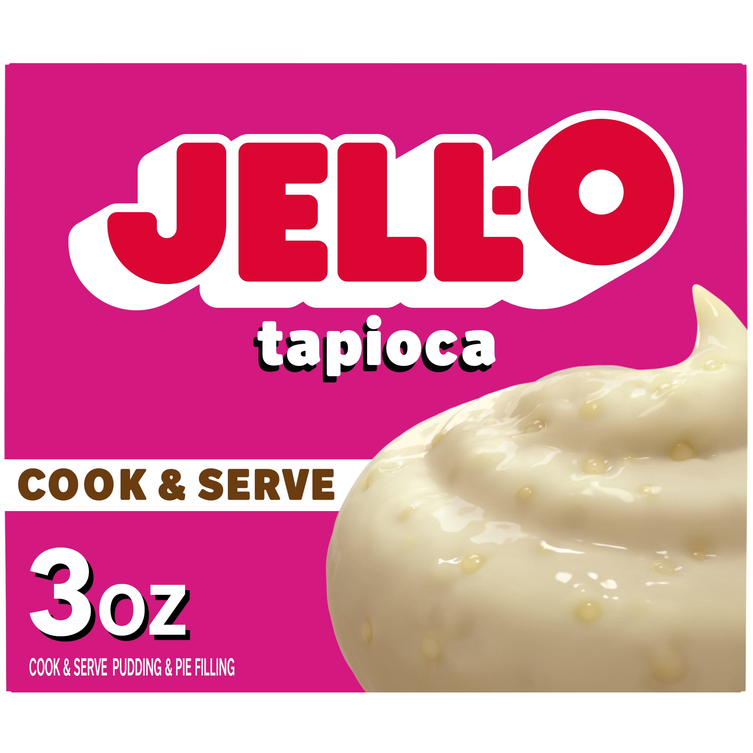 JellO Cook & Serve Tapioca Artificially Flavored Fat Free Pudding & Pie Filling Mix, 3 oz Box