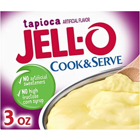 Jell-O Cook & Serve Tapioca Fat Free Pudding & Pie Filling Mix (24 Ct Pack, 3 Oz Boxes)