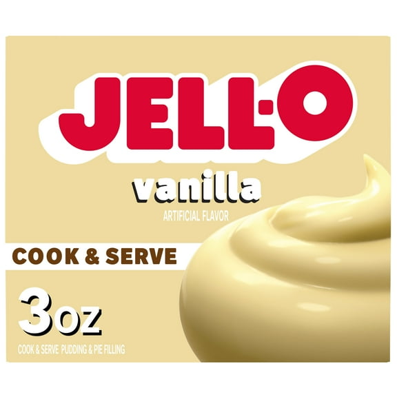 Jell-O Cook & Serve Vanilla Pudding & Pie Filling Mix, 3 oz Box