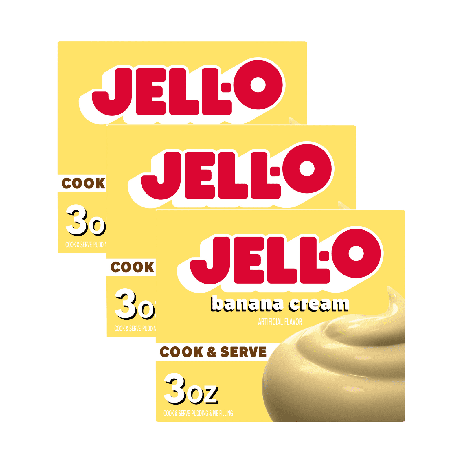 Jell-O Cook and Serve Pudding and Pie Filling, Banana Cream, 3 OZ