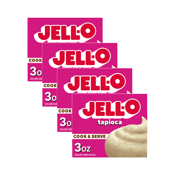 Jell-O Cook and Serve Pudding and Pie Filling, Tapioca, 3 OZ (Pack of 4)