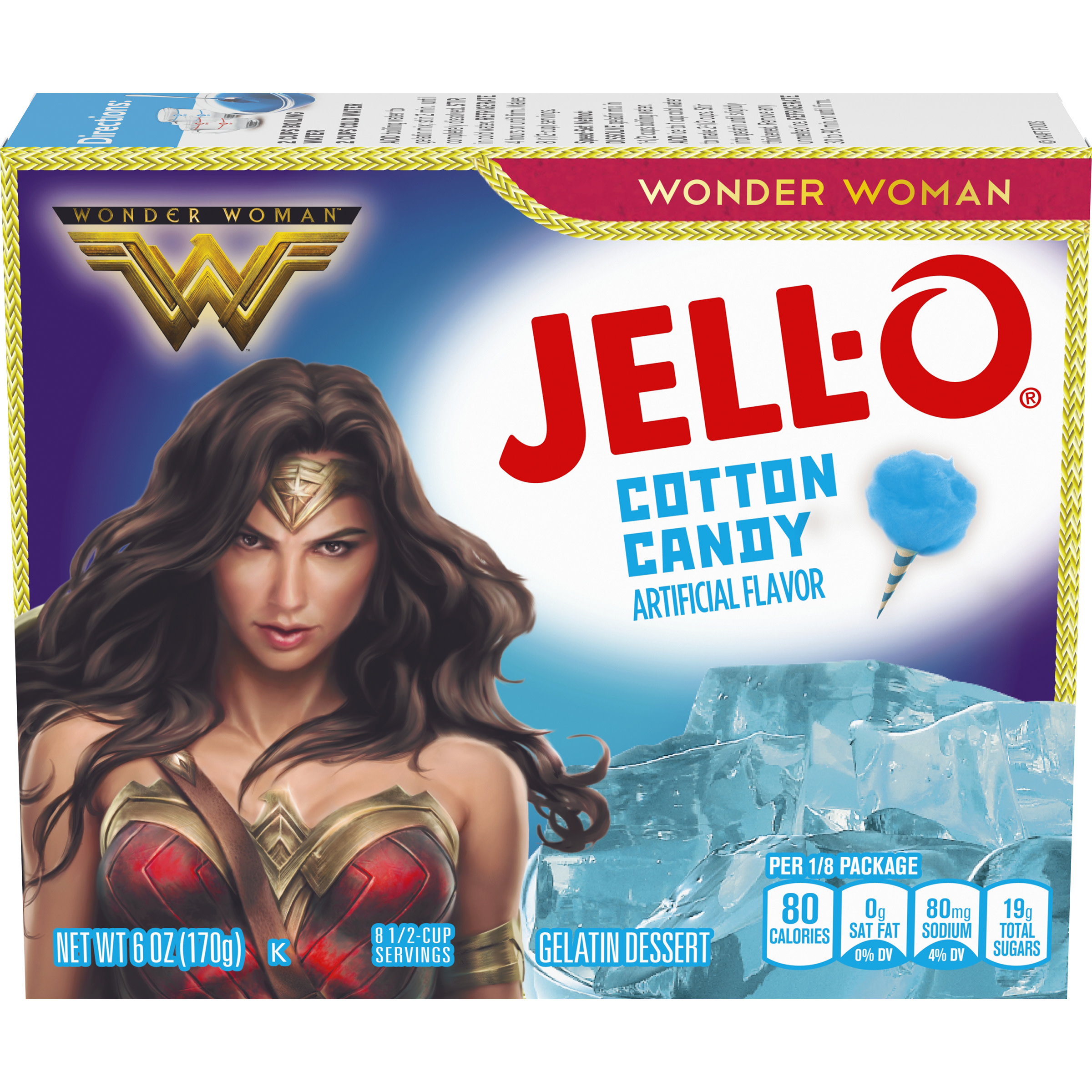 Jell-O Cotton Candy Instant Gelatin Mix, 6 oz Box - image 1 of 8