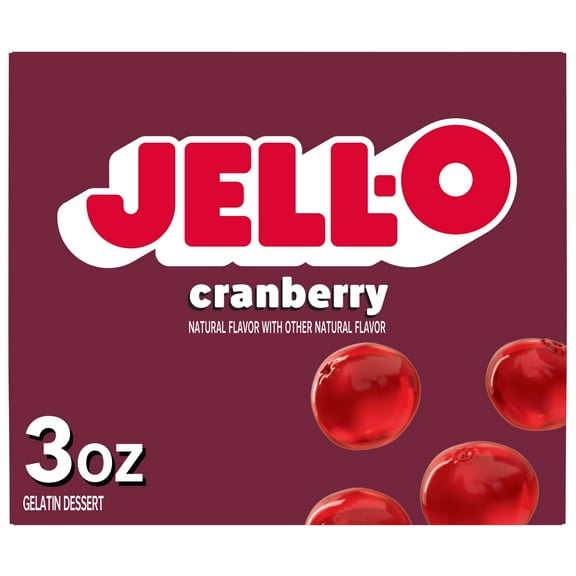 Jell-O Cranberry Gelatin Dessert Mix, 3 oz Box