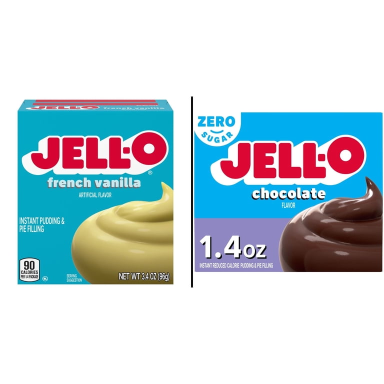 Jell-O French Vanilla 3.4 oz & Jell-O Zero Sugar Chocolate Instant