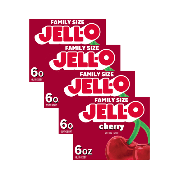 Jell-O Gelatin Dessert Cherry, 6 OZ (Pack - 4)