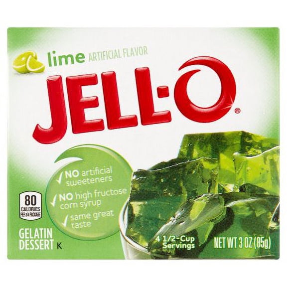 Jell-O Gelatin Dessert Lime 3 oz (Pack of 16)