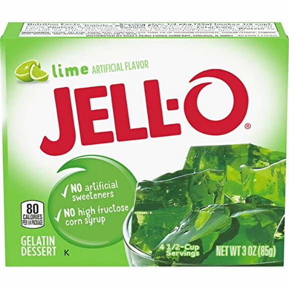 Jell-O Gelatin Dessert Lime 3 oz (Pack of 8)