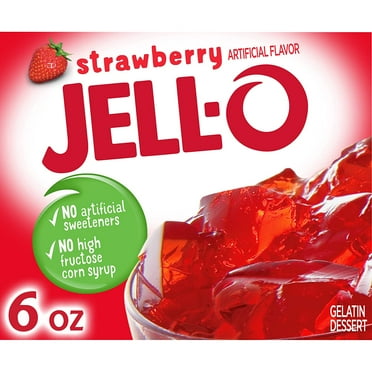 Jell-O Gelatin Dessert Strawberry, 6 OZ (Pack of 8)
