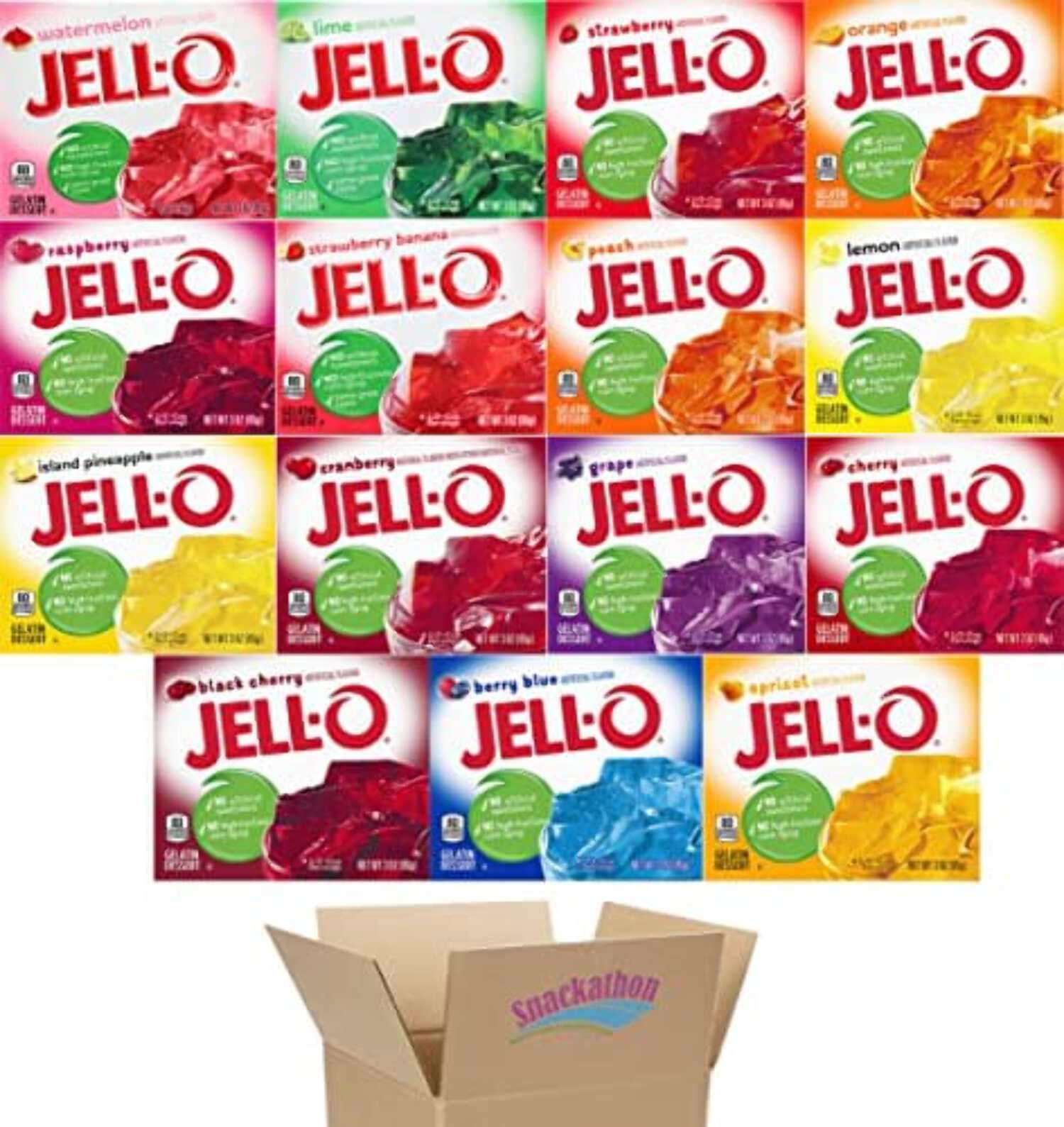 Jell-O Gelatin Variety Pack, 15 Different Flavors, 3 Ounce, 1 Box per Flavor