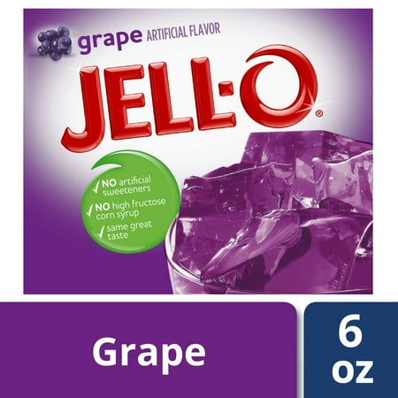 Jell-O Grape Gelatin Dessert Mix, 6 oz Box