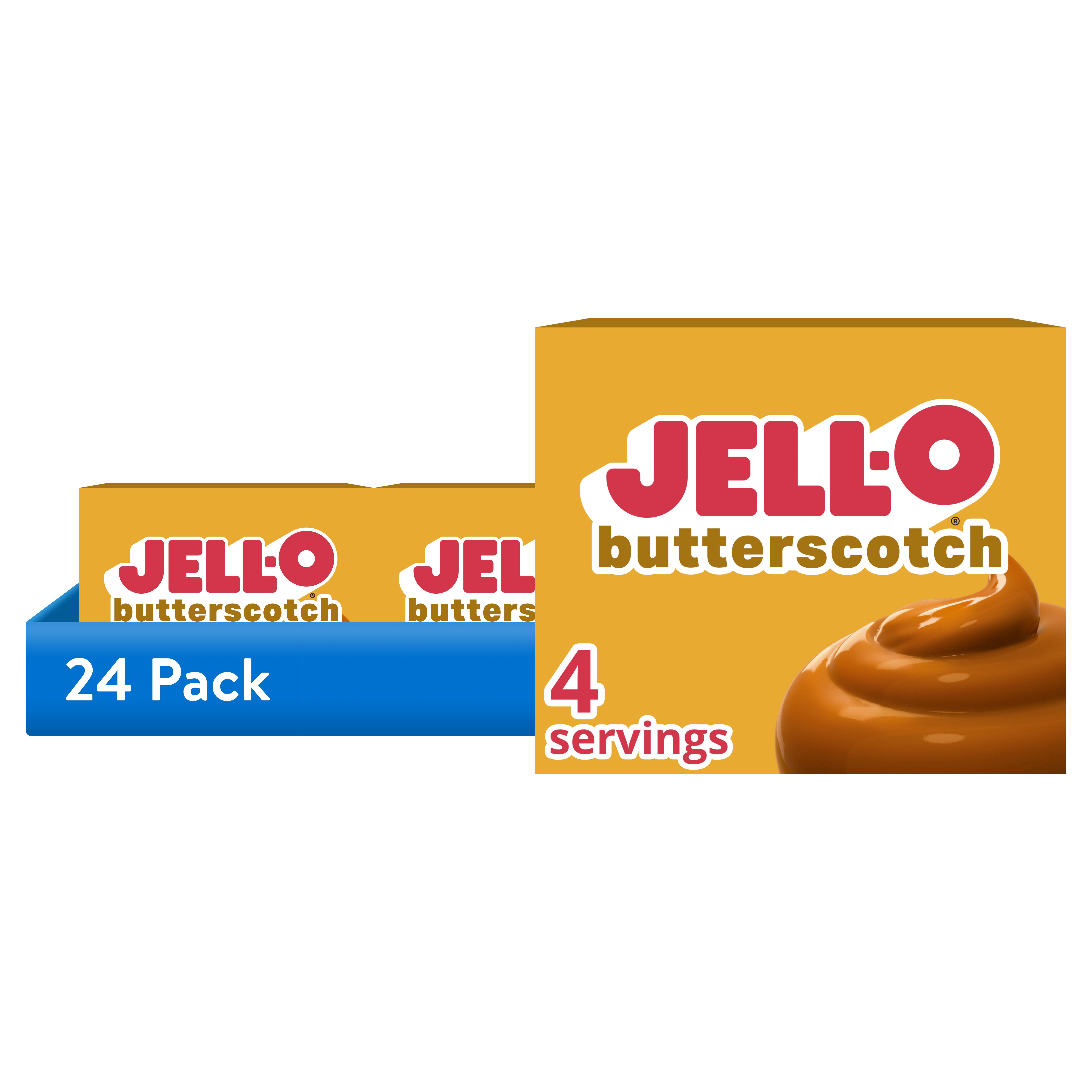 (24 pack) Jell-O Butterscotch Instant Pudding & Pie Filling Mix, 3.4 oz Box