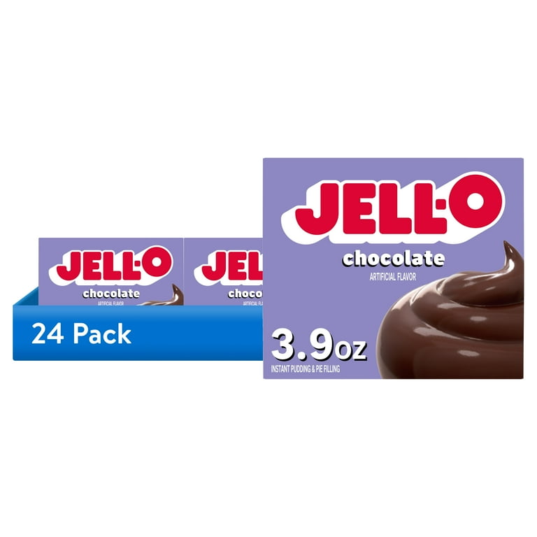 24 pack) Jell-O Chocolate Instant Pudding Mix & Pie Filling, 3.9