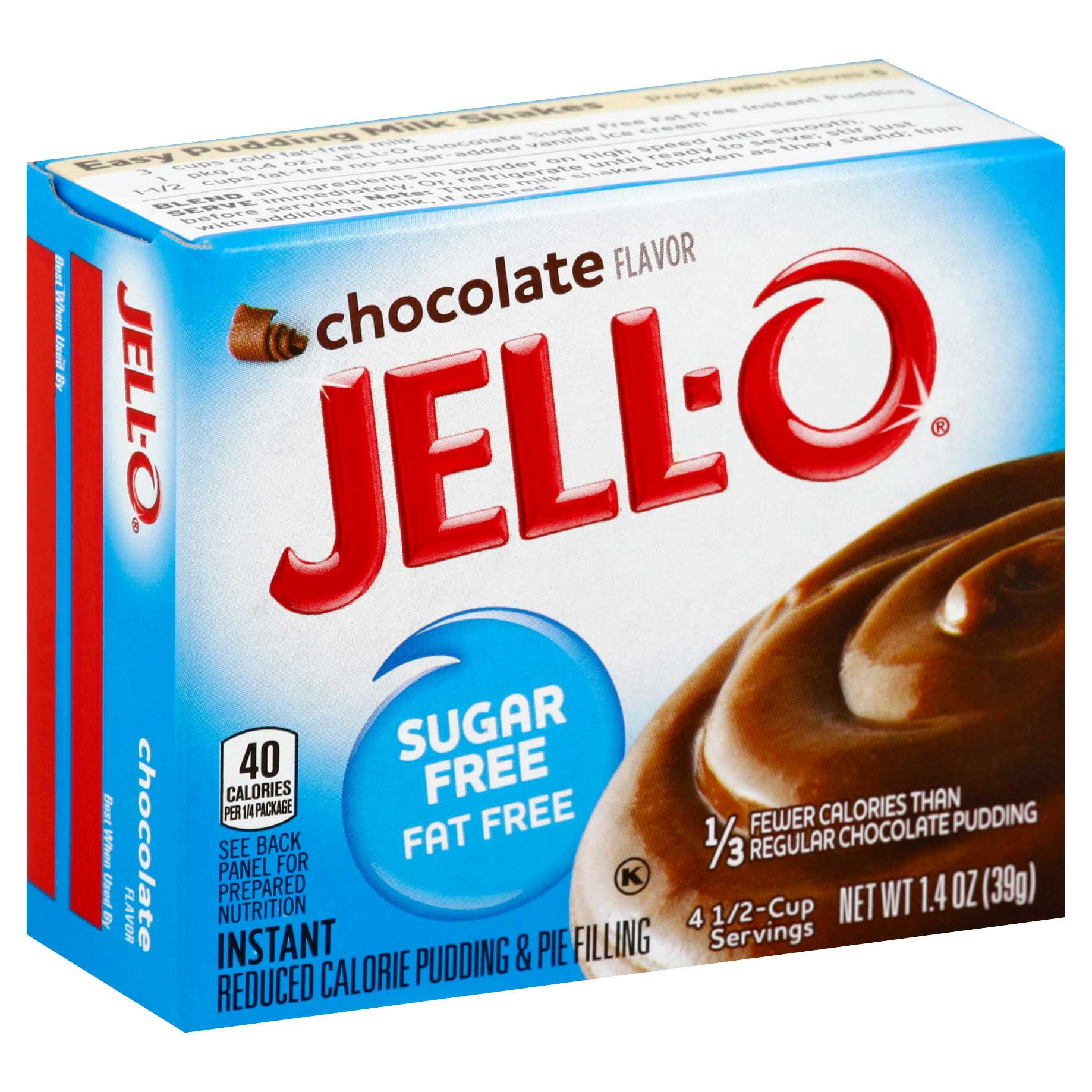 Jell-O Instant Chocolate Sugar-Free Fat Free Pudding & Pie Filling (1.4 oz Boxes, Pack of 24)