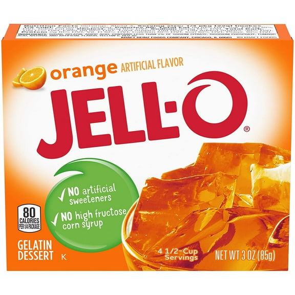 Jell-O Instant Gelatin Mix, Orange, 3 OZ (Pack of 8)