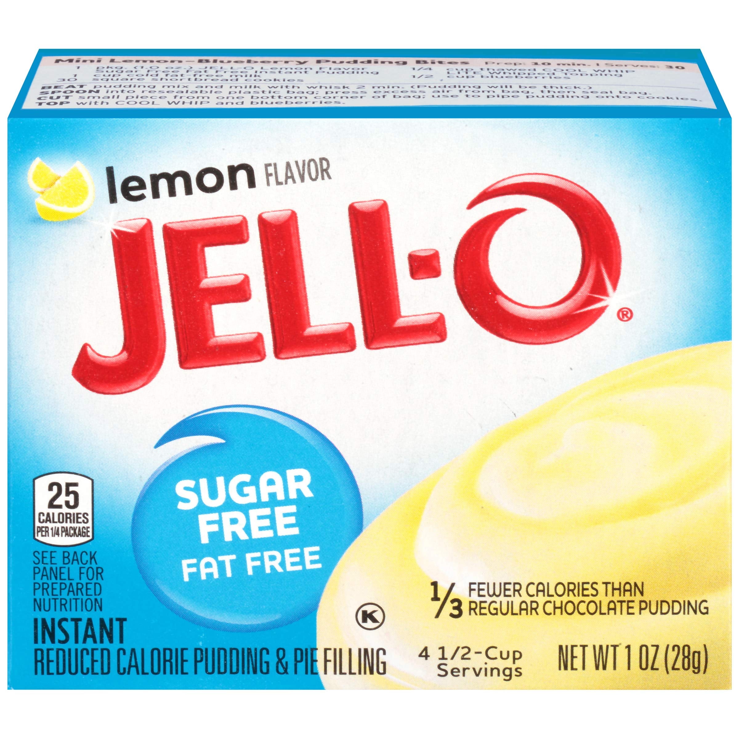 Jell-O Instant Lemon Pudding Dessert Mix, Kosher, 1 oz Boxes, Pack