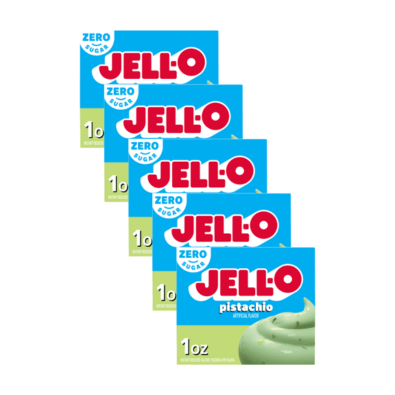 Jell-O Instant Pistachio Sugar Free Fat Free Pudding, 1 OZ (Pack of 5)
