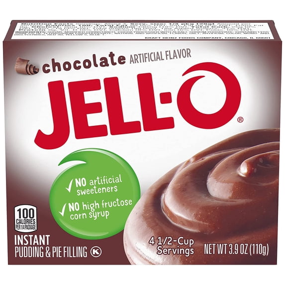 Jell-O Instant Pudding Mix, Chocolate Flavor, 3.9 oz Pack of 8, Dessert ...