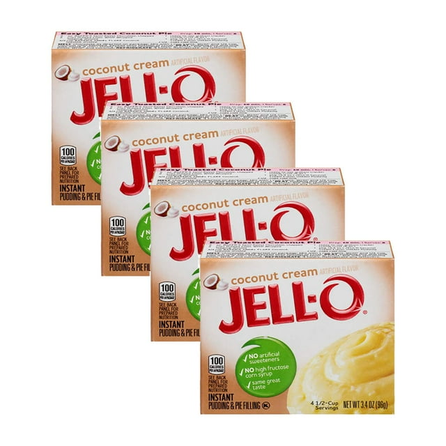 JellO Instant Pudding & Pie Filling, Coconut Cream, 3.4Ounce Boxes