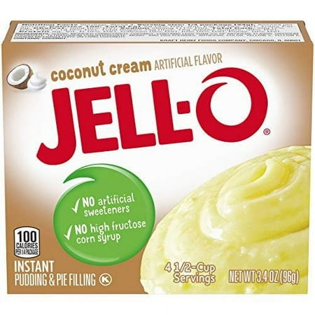 Jell-O Instant Pudding & Pie Filling, Coconut Cream, 3.4-Ounce Boxes (Pack Of 4)