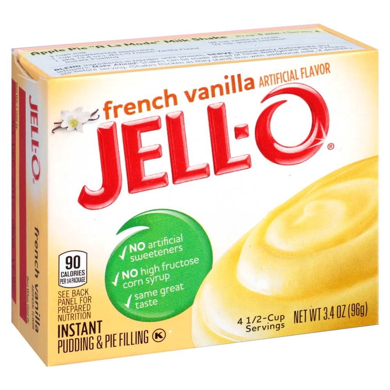 Jell-O French Vanilla Instant Pudding Mix, 3.4 OZ, Easy to Make