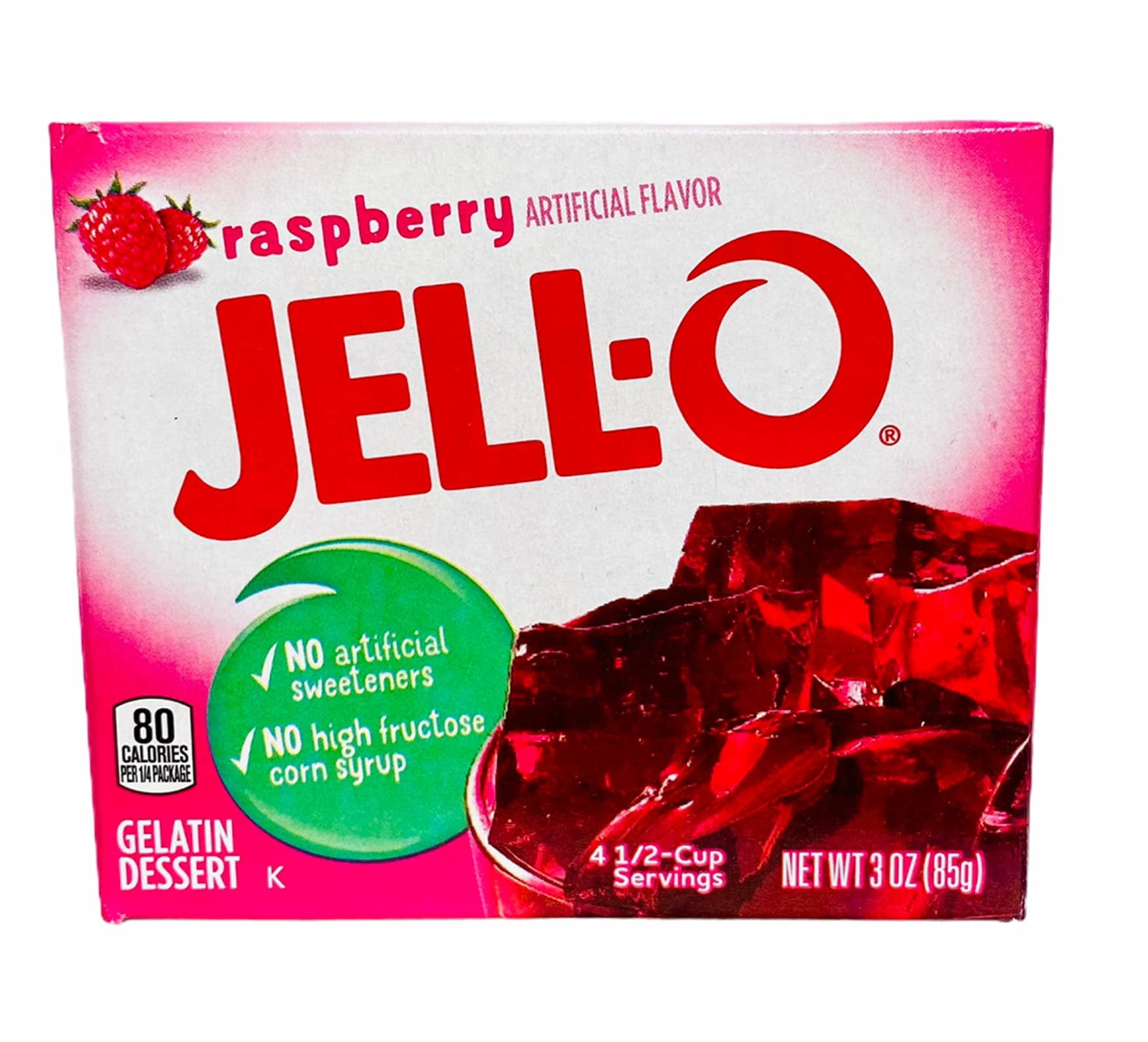 JellO Jello Gelatin Dessert 3 Ounce Boxes Pack Of 4 (Raspberry