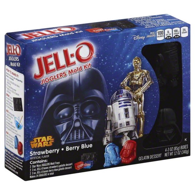 JellO Jigglers Star Wars Strawberry/Berry Blue Mold Kit, 6 pc
