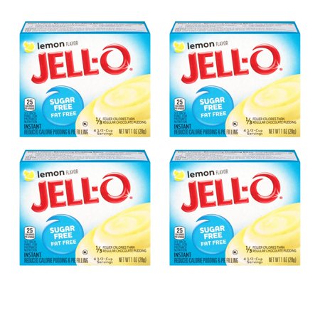 Jell-O Lemon Flavor Sugar-Free Instant Pudding 1 Oz Box (4-Pack)