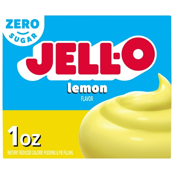 Jell-O Lemon Flavor Zero Sugar Instant Reduced Calorie Pudding & Pie Filling Mix, 1 oz Box