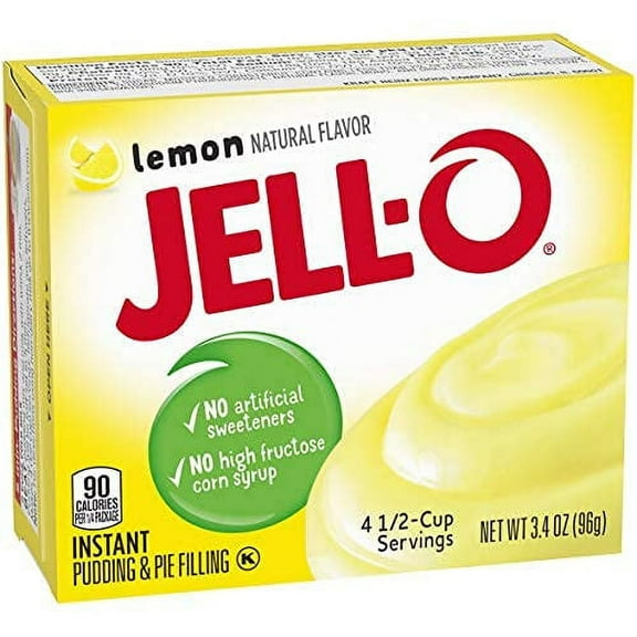 Jell-O Lemon Instant Pudding & Pie Filling, 3.4 Oz (96G) 3-Pack