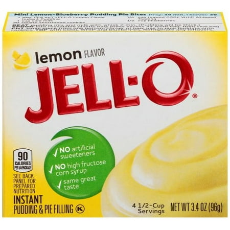Jell-O Lemon Instant Pudding & Pie Filling Mix 3.4 oz (Pack of 2)