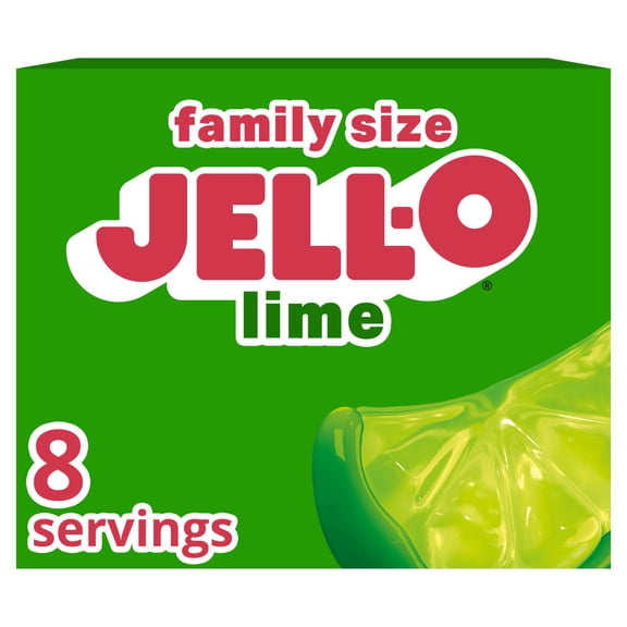 Jell-O Lime Gelatin Dessert Mix, Family Size, 6 oz Box