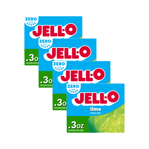 Jell-O Lime Sugar Free, 0.3 OZ (Pack of 4)