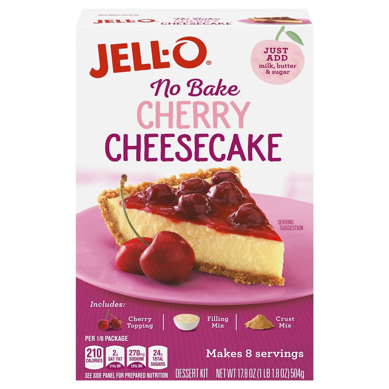 Jell-O No Bake Cherry Cheesecake Dessert - 17.8 oz