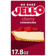 Jell-O No Bake Cherry Cheesecake Dessert Kit with Cherry Topping, Filling Mix & Crust Mix, 17.8 oz Box