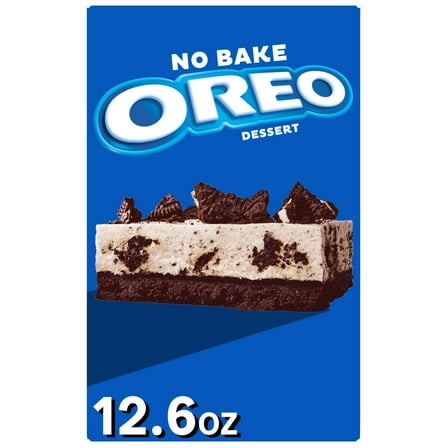 Jell-O No Bake Oreo Dessert Kit with Filling Mix, Crust Mix & Cookie Pieces, 12.6 oz Box