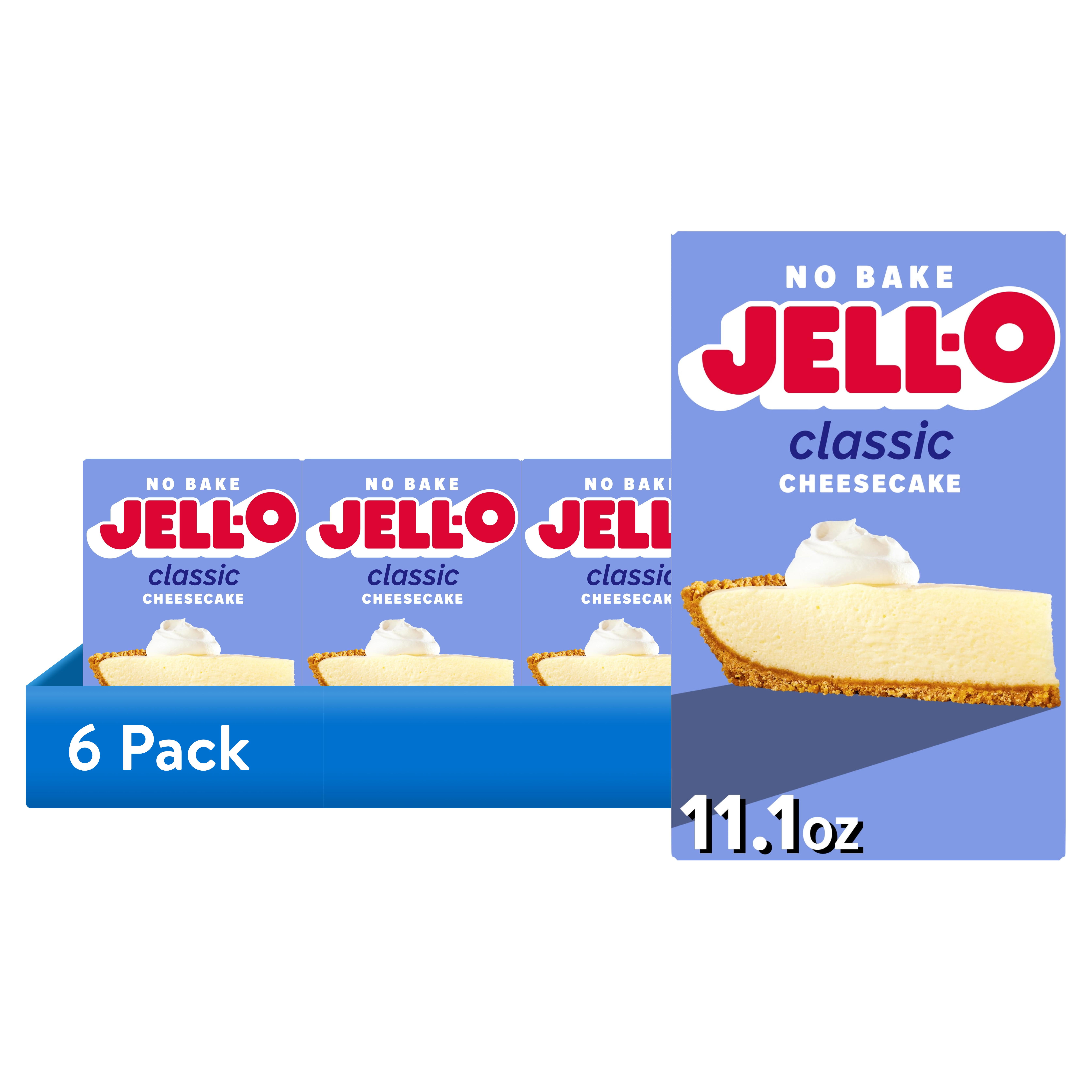 (6 pack) Jell-O No Bake Classic Cheesecake Dessert Kit with Filling Mix and Crust Mix, 11.1 oz Box