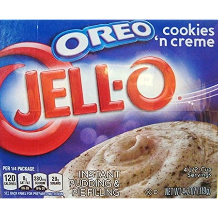Jell-O Oreo Cookies N Creme Instant Pudding And Pie Filling 4.2 Oz,Pack Of 4