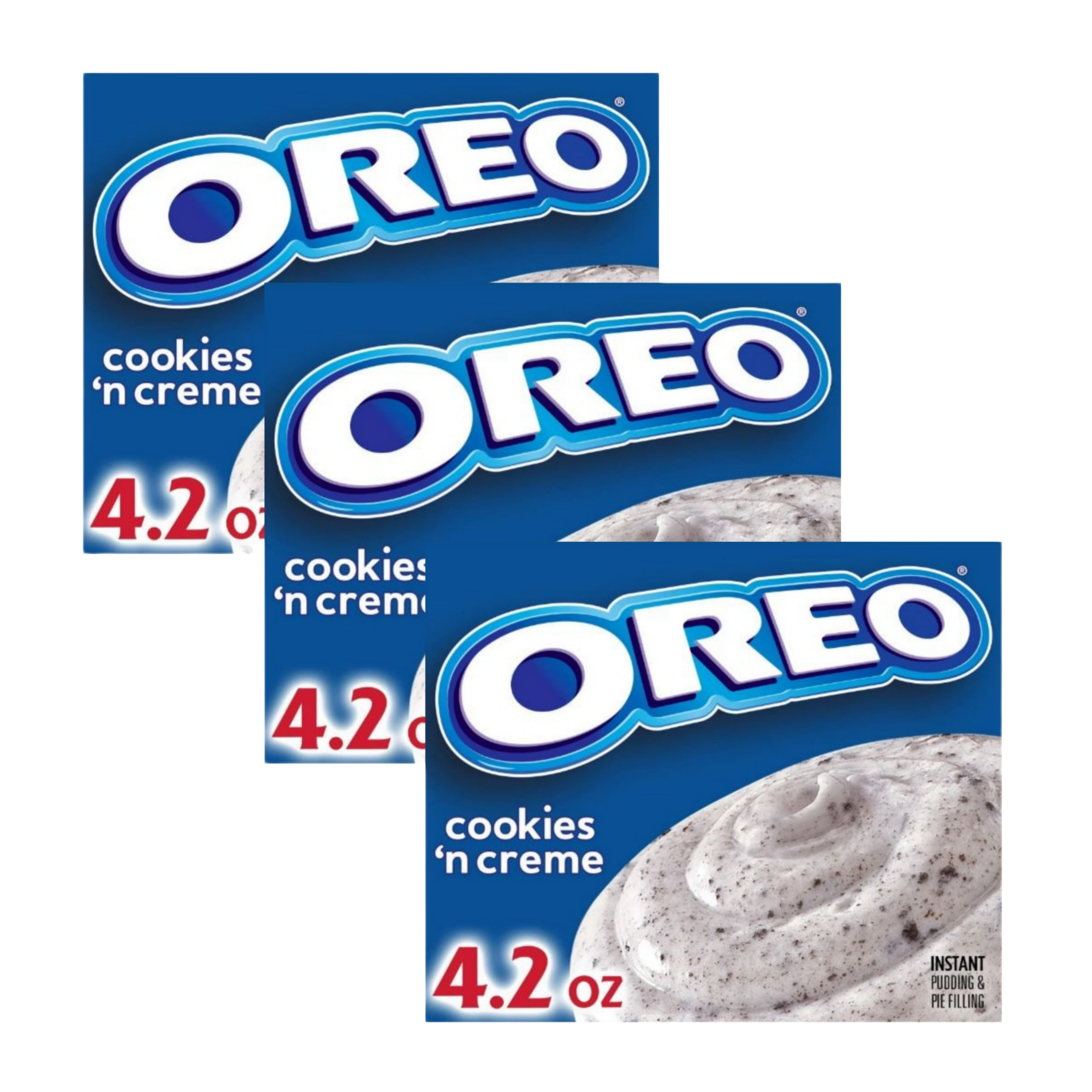 Jell O Oreo Cookies n Creme Instant Pudding Pie Filling Mix 4.2 oz Box 3 Pack