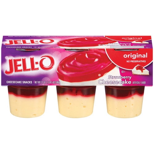Jell-O Original Strawberry Cheesecake Snack, 3.5 Oz., 6 Count