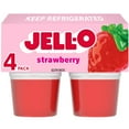 thumbnail image 1 of Jell-O Original Strawberry Jello Cups Gelatin Snack, 4 Ct Cups, 1 of 14