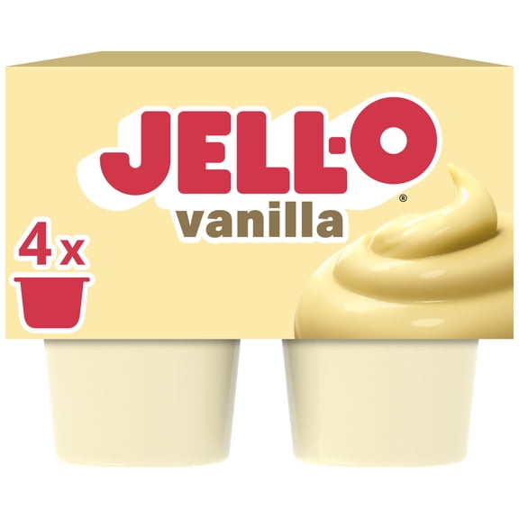 Jell-O Original Vanilla Artificially Flavored Ready-to-Eat Pudding Snack Cups, 4 Count Cups