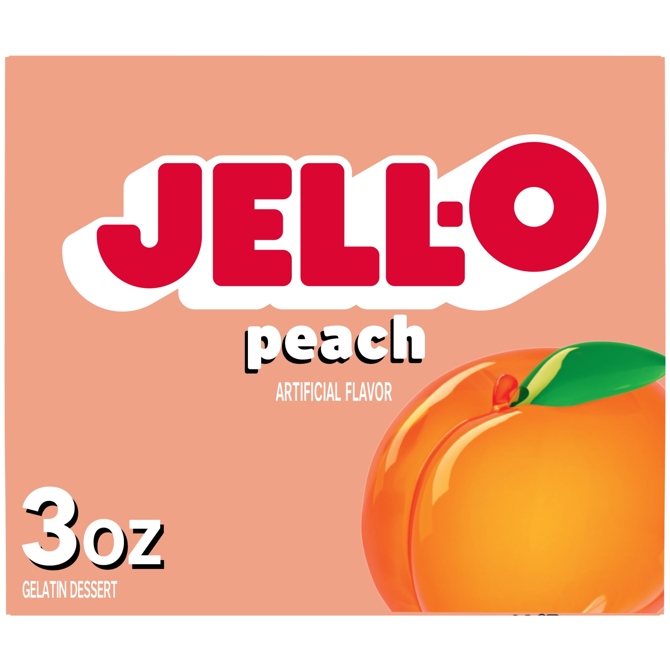 Jell-O Peach Artificially Flavored Gelatin Dessert Mix, 3 oz Box