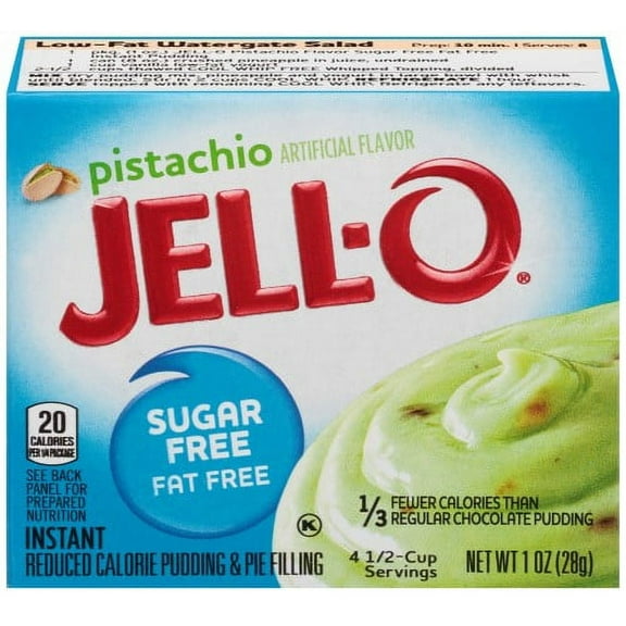Jell-O Pistachio Sugar Free & Fat Free Instant Pudding & Pie Filling Mix (Pack of 12)